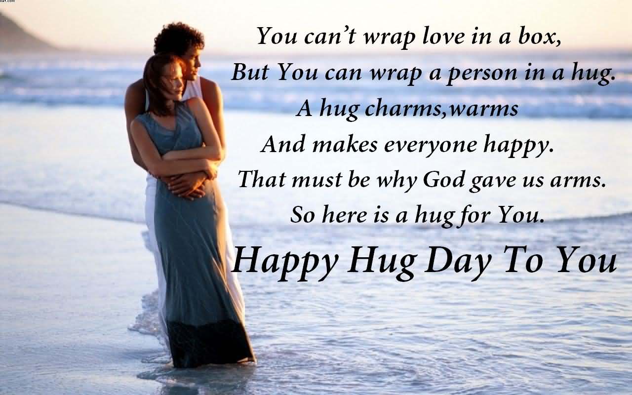 Happy hug day to you romantic hug wallpaper