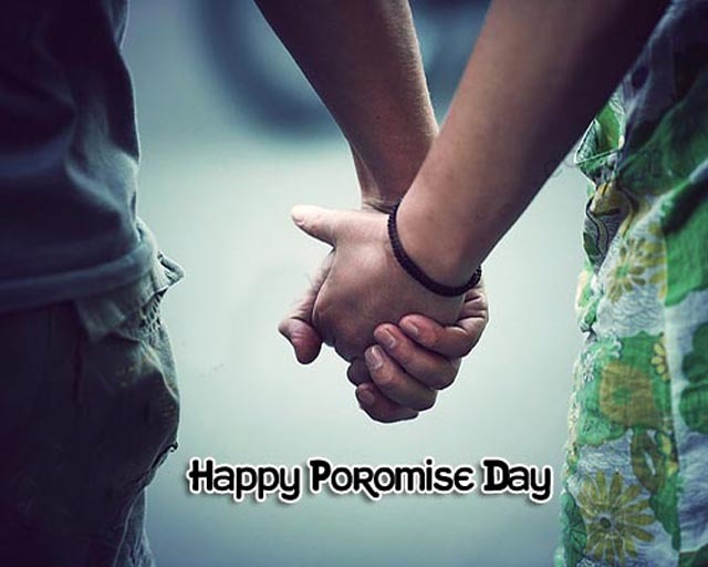 Happy promise day couple hold hand