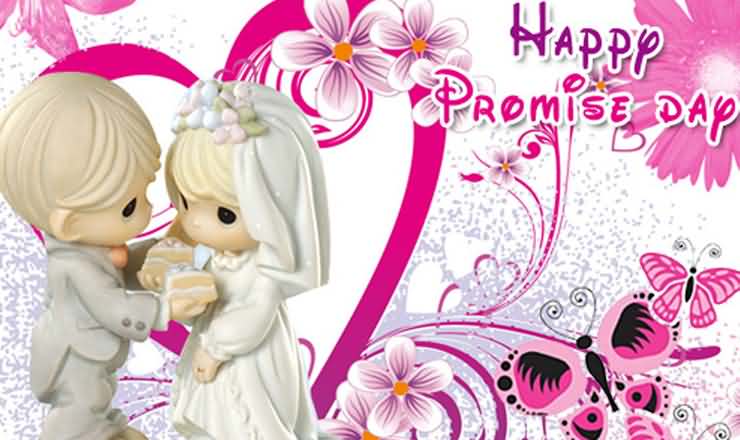 Happy promise day cute couple clay toy