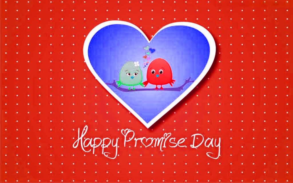 Happy promise day love birds greeting card