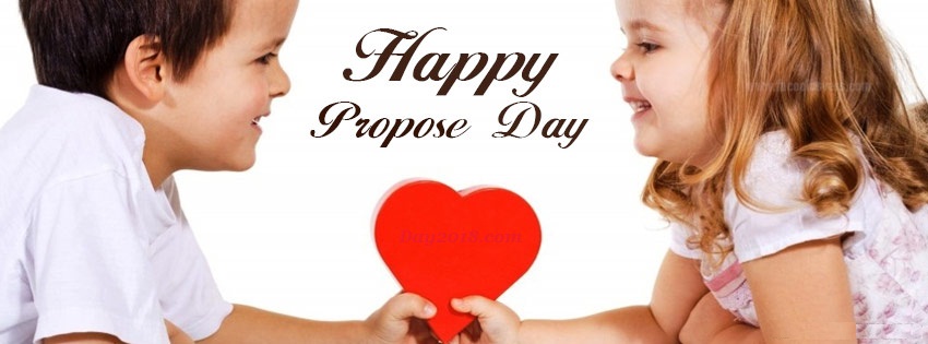 Happy propose day kids with heart facebook cover picture