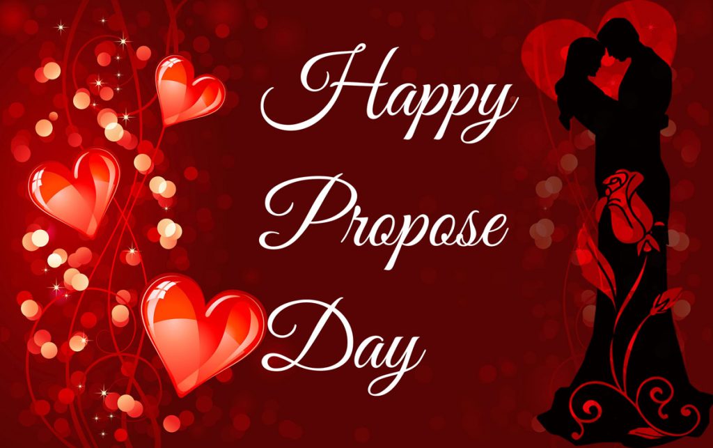 Happy propose day love couple and hearts wallpaper