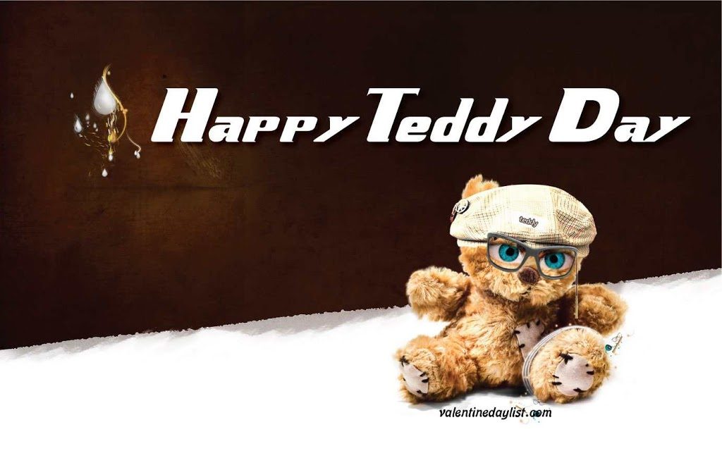 Happy teddy Day cute teddy bear with spectacles