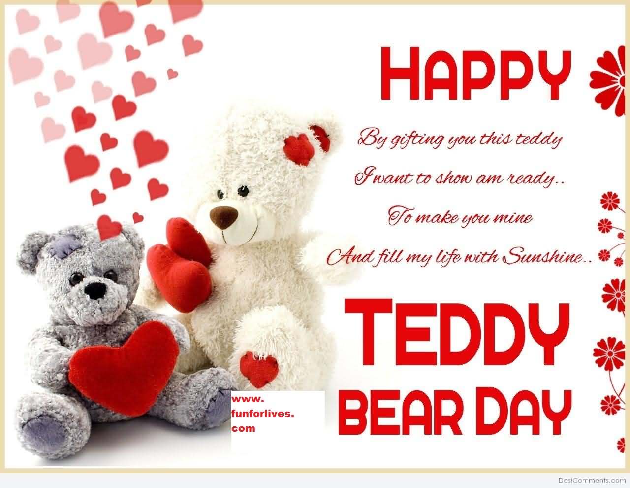 Happy teddy bear day 2018 greeting card