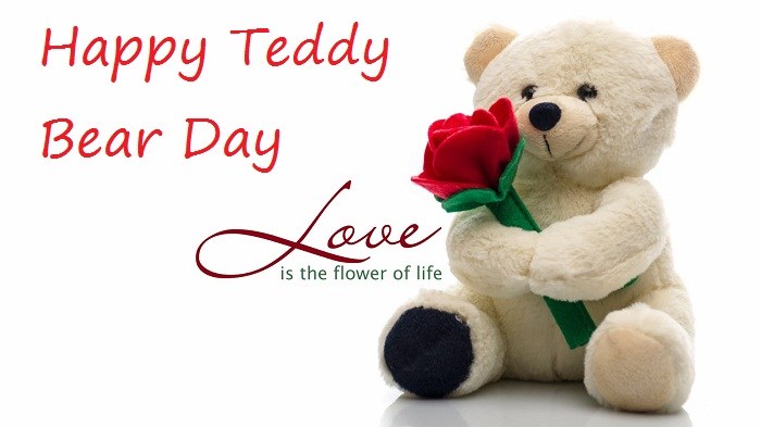Happy teddy bear day love is the flower of life