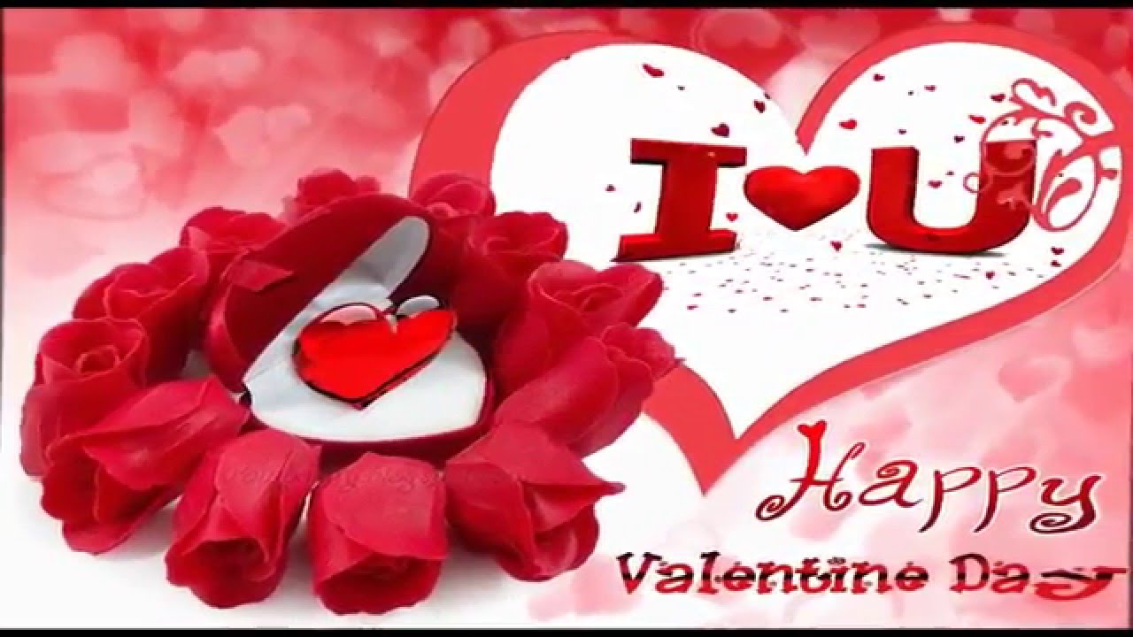 I love you happy Valentine’s Day heart and rose flowers picture