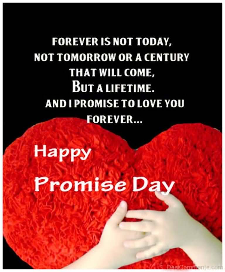 I promise to love you forever Happy Promise Day greeting card image