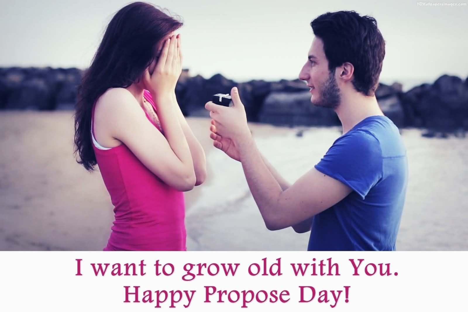 I want to grow old with you happy propose day romantic couple picture