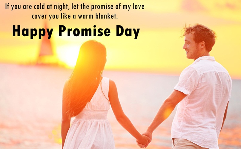 If you are cold at night, let the promise of my love cover you like a warm blanket happy promise day