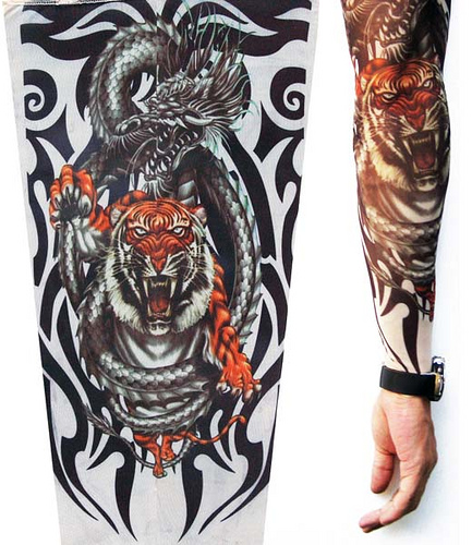 Incredible Tribal Tiger Tattoo Design On Arm For Men