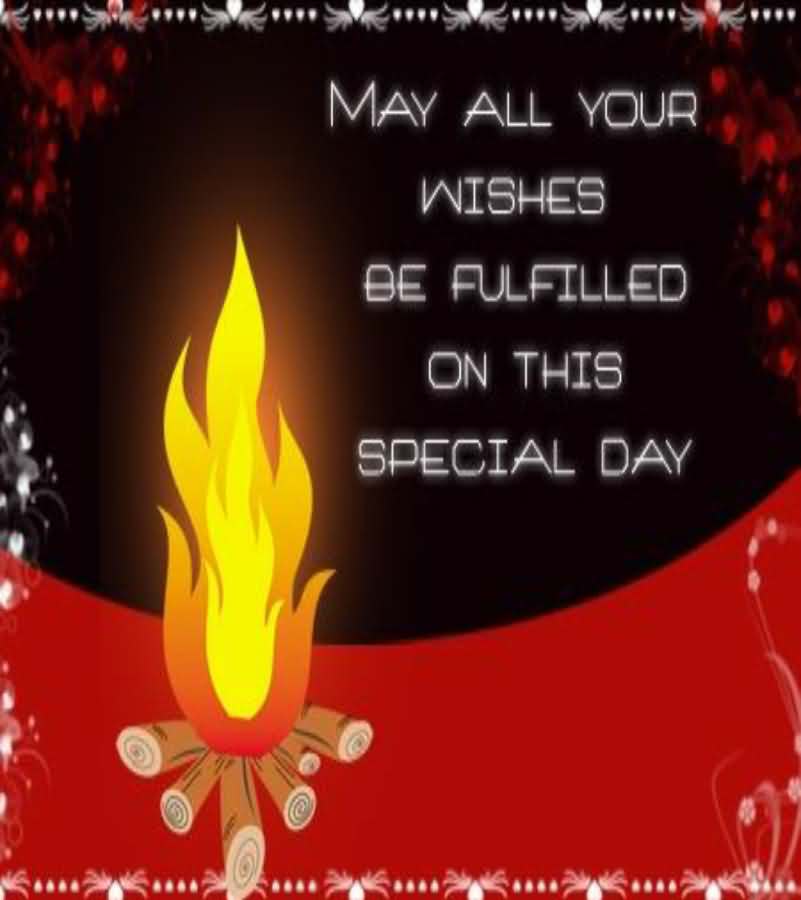 May All Your Wishes Be Fulfilled On This Special Day Happy Lohri greeting Card