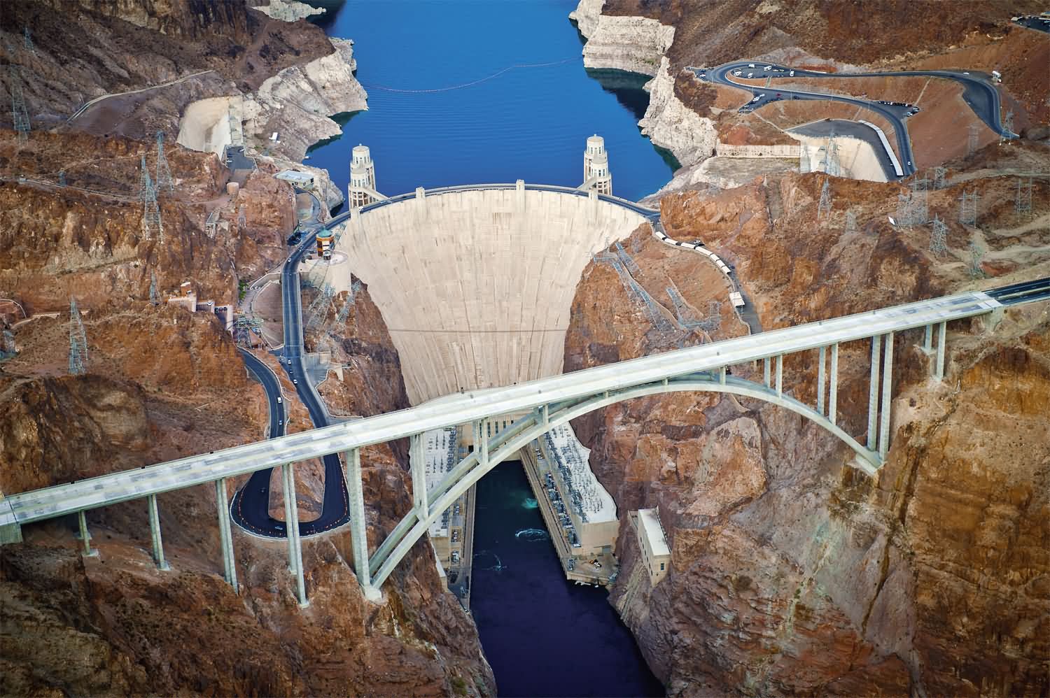 Mike O’Callaghan–Pat Tillman Memorial Bridge also known as Hoover Dam Bypass is America’s second-highest bridge
