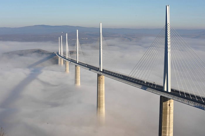 Millau Viaduct looks beautiful with clouds