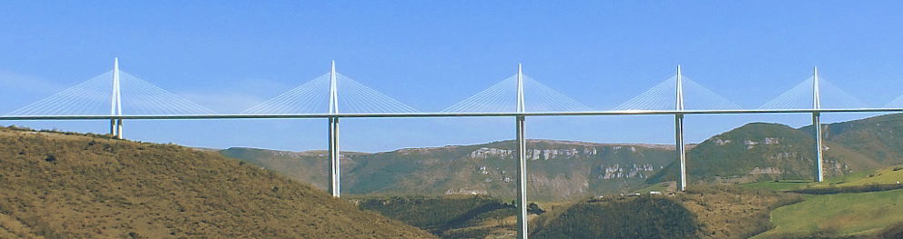 Panorama View of the Millau Viaduct in france