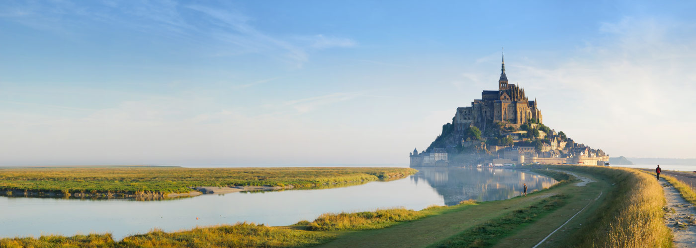 Panorama view of the Mont Saint-Michel in normandy, france