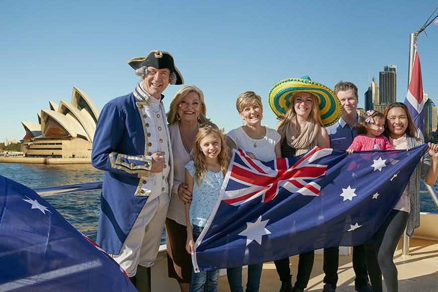 People With Australian Flag During Australia Day Celebration
