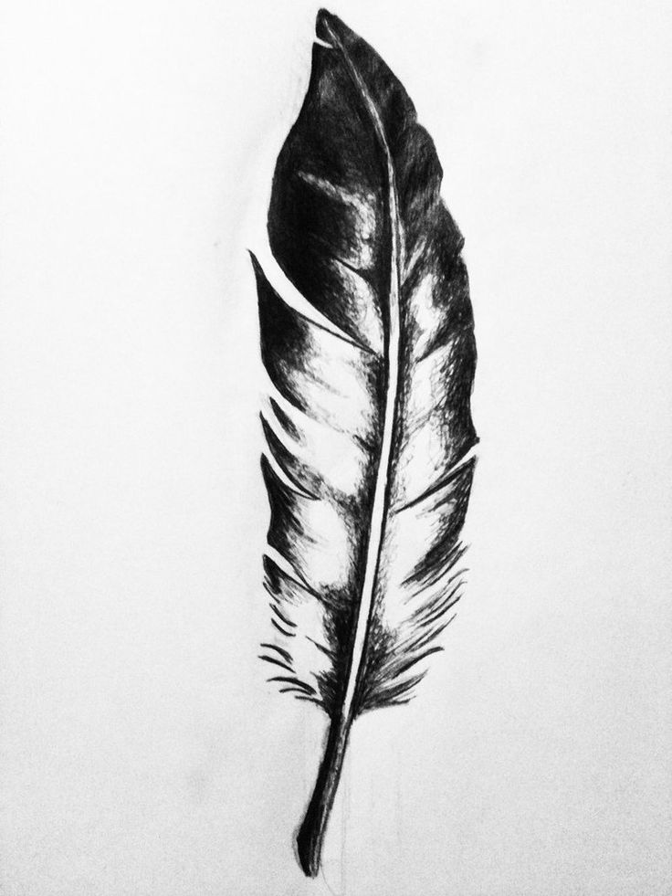 Simple Black & White Eagle Feather Tattoo Design