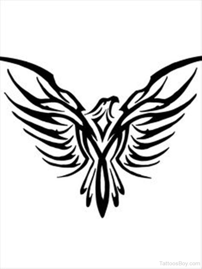 Simple & Elegant Open Winged Tribal Eagle Tattoo Design