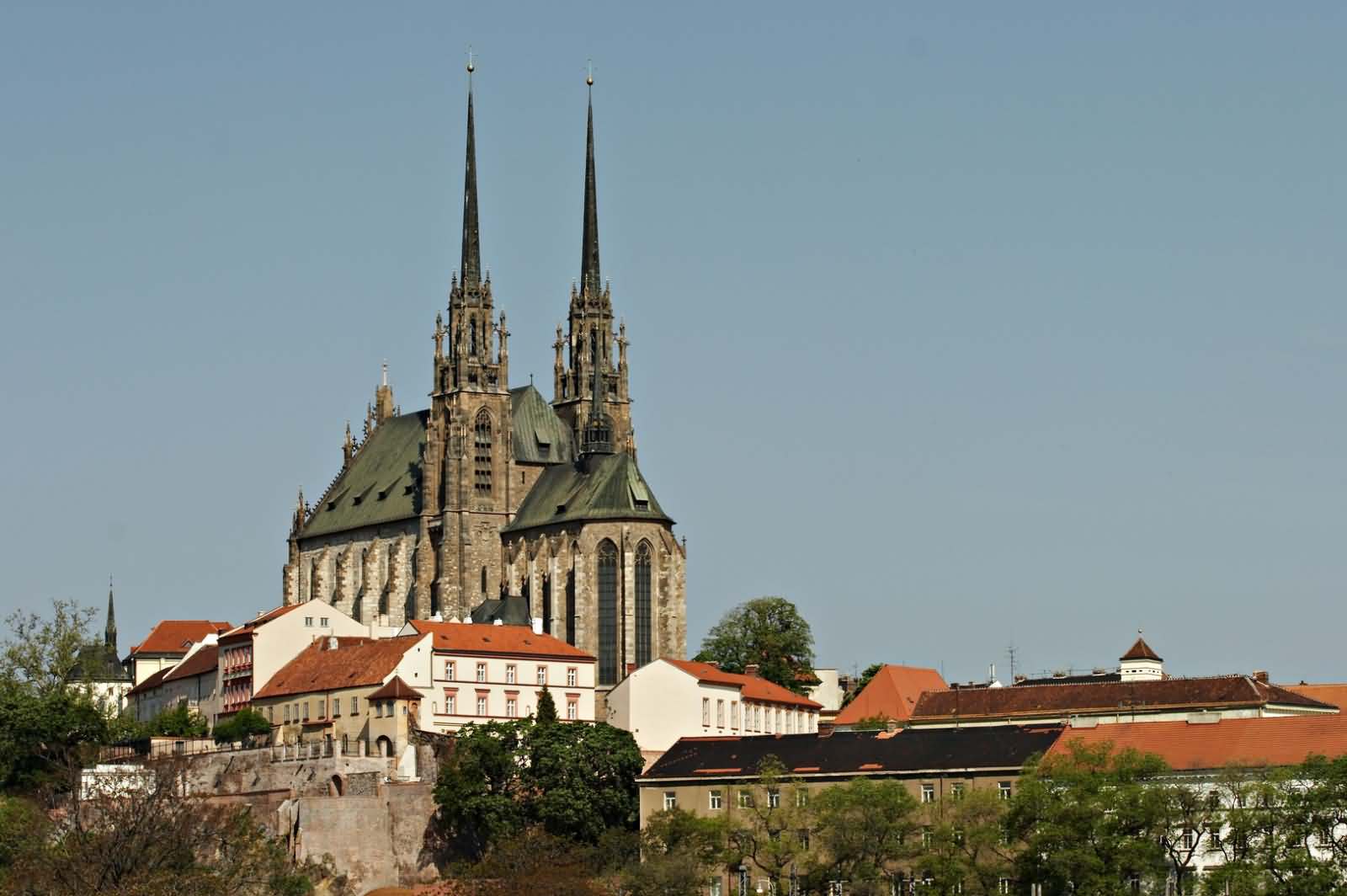 Spires Of Saint Peter And Paul Cathedral In Brno, Czech republic