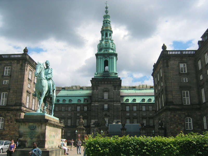 Statue And Christiansborg Palace Tower View