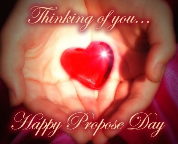 Thinking of you happy propose day heart on hands