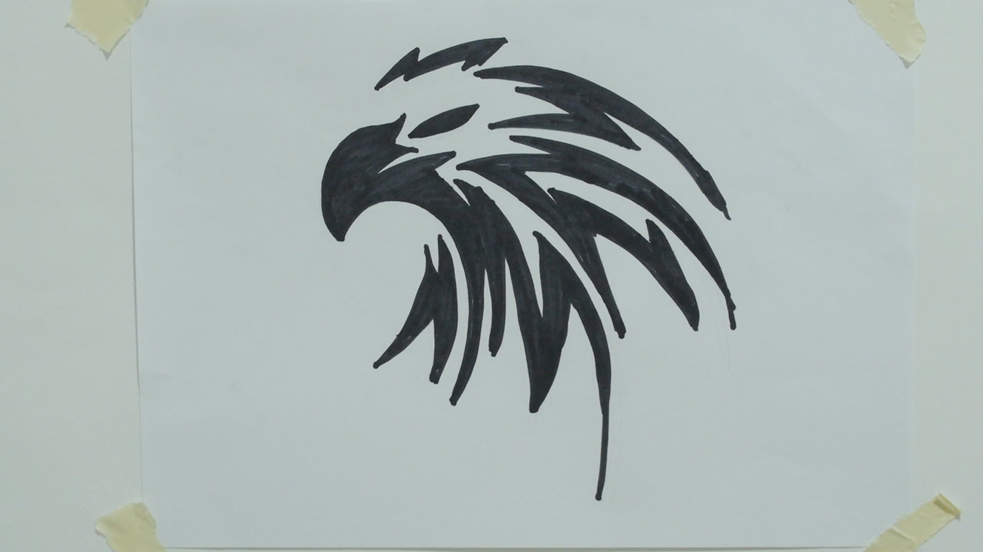 Tribal Eagle Head Tattoo Design