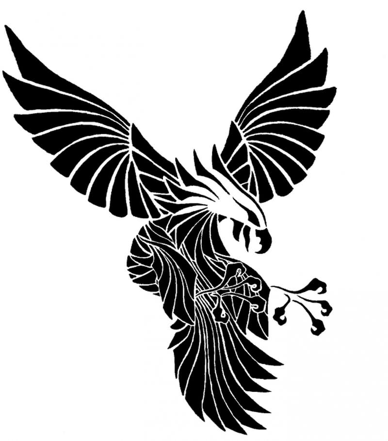 Tribal Fighting Eagle Tattoo Design Represents Strength