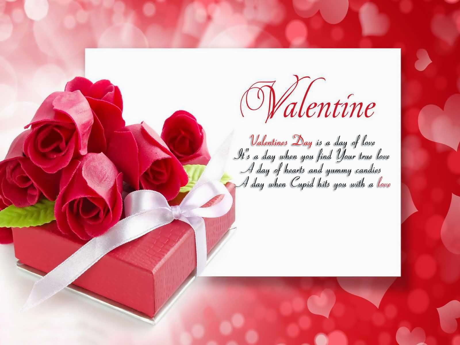 Valentine day is a day of love Happy Valentines Day gift with roses wallpaper