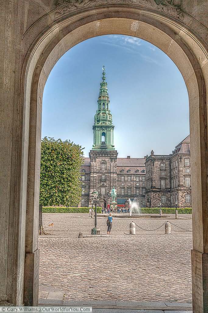 View Of The Christiansborg Palace From An Archway