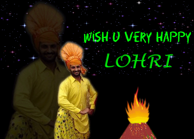 WIsh You Very Happy Lohri Glitter Picture