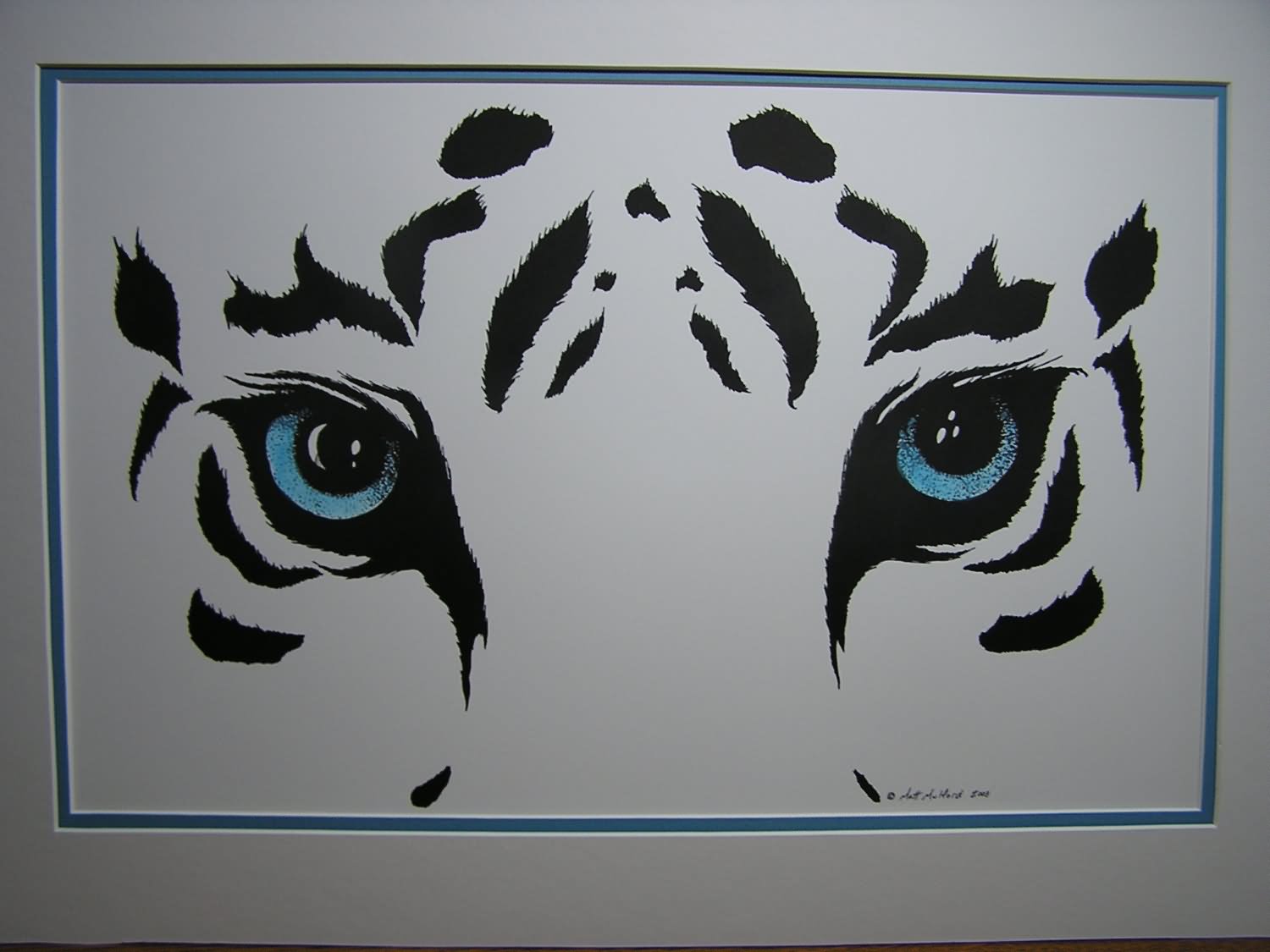 White Tiger Eyes Tattoo Design