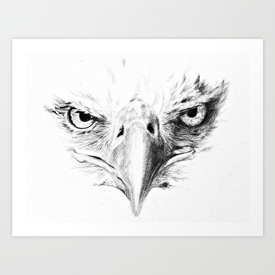 Wonderful Eagle Eyes Tattoo Design By Anna Shell