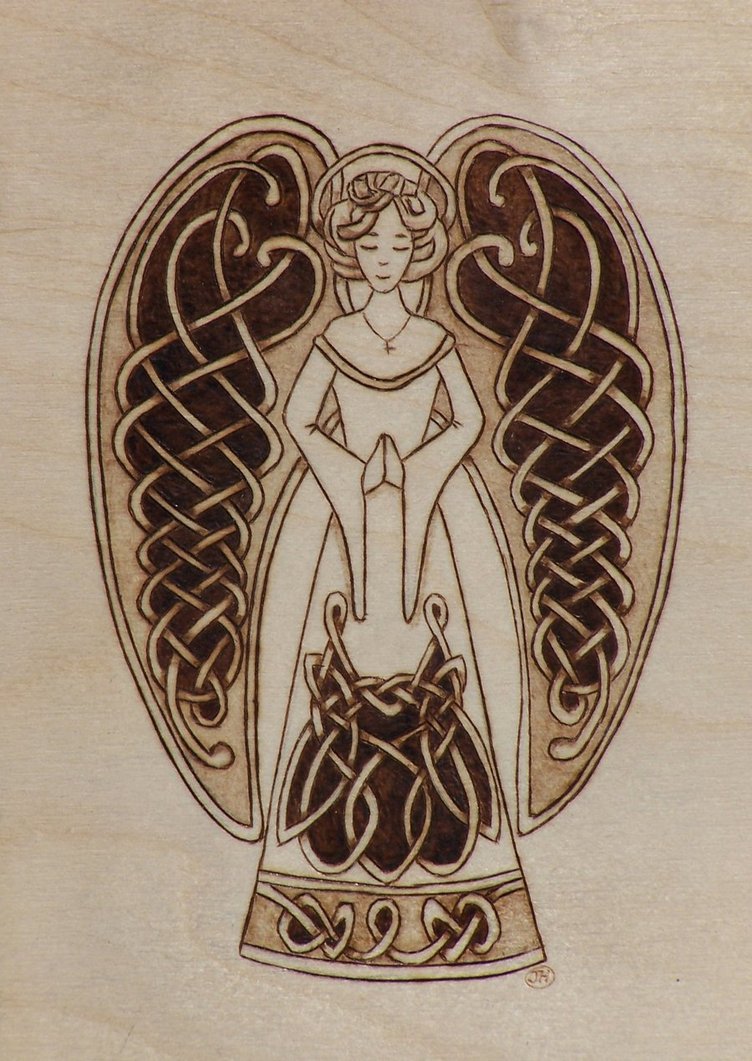 Adorable Celtic Angel Tattoo Design