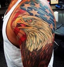 American Flag with Eagle Tattoo