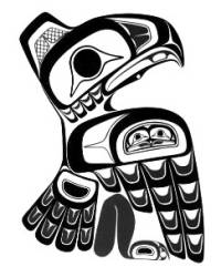 Black Ink Haida Eagle Head Tattoo Design