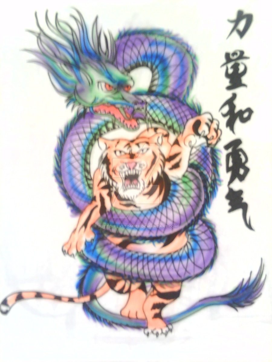 Colorful Tiger & Dragon Tattoo Design By ButterflyStomper On DeviantArt