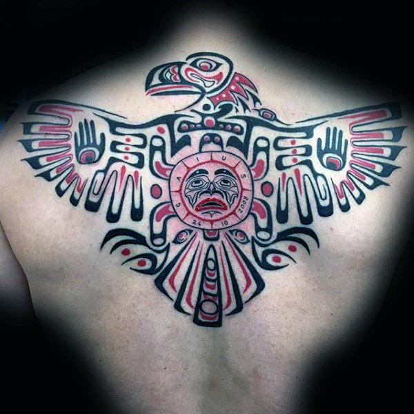 Haida Eagle Tattoo On Guy Back