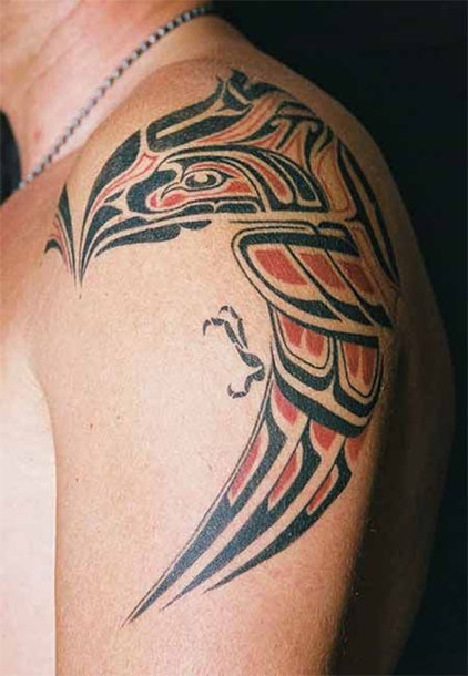 Haida Eagle Tattoo On Shoulder For Men