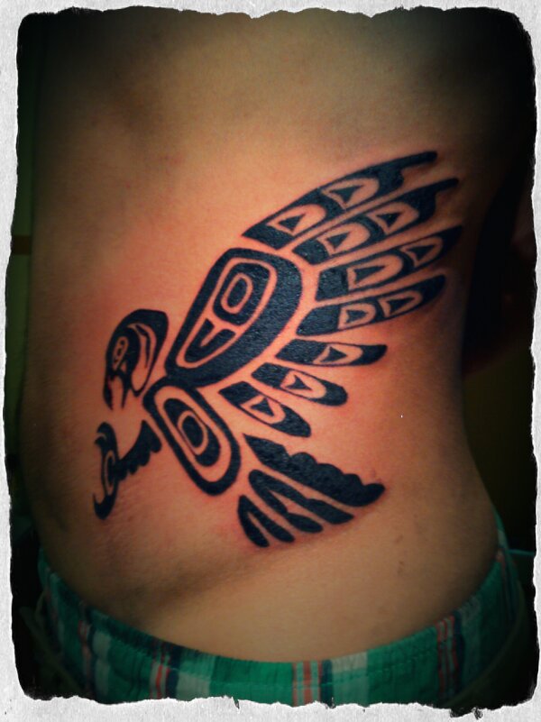 Haida Eagle Tattoo On Side Of A Persian Guy By Rusvai Roland
