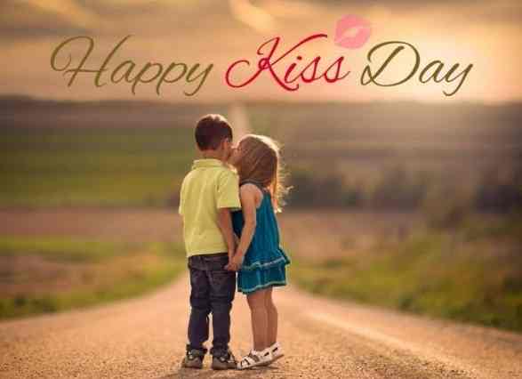 Happy Kiss Day Girl kissing boy picture