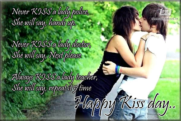 Happy Kiss Day funny wishes picture