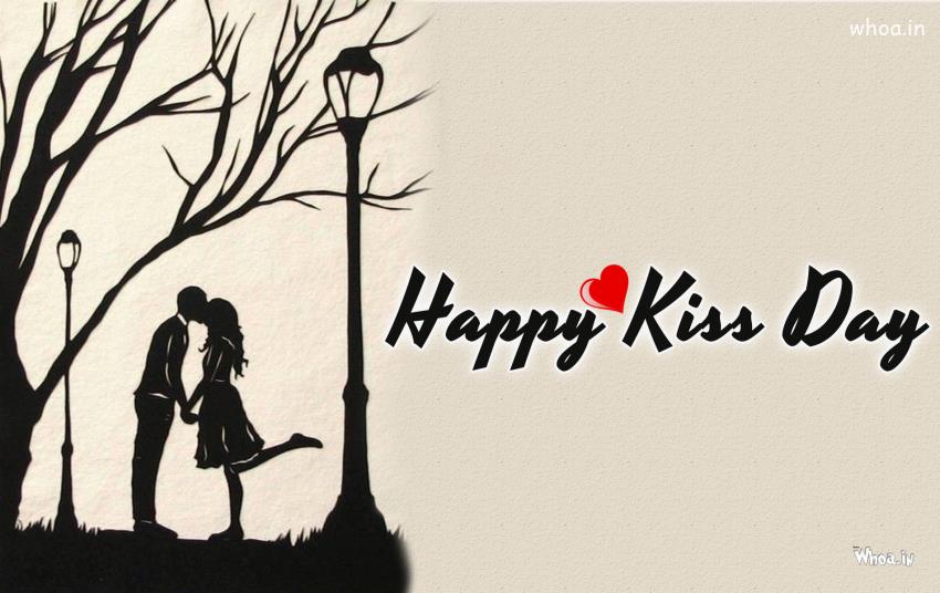 Happy Kiss Day kissing couple picture