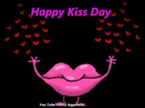 Happy Kiss Day lip and hearts image