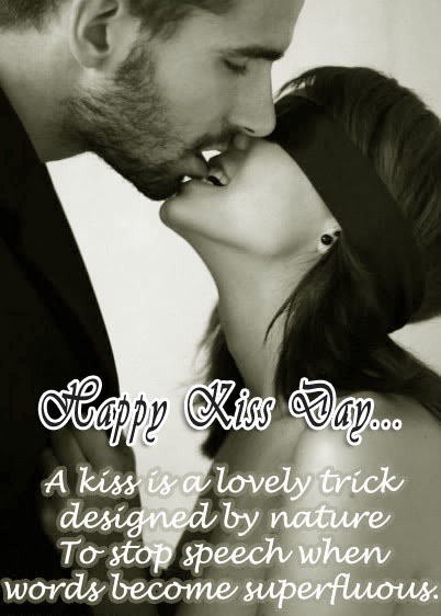 Happy Kiss Day lovers kissing picture