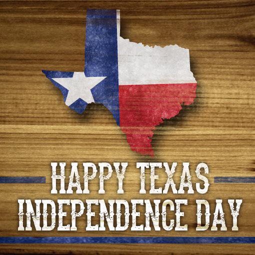 Happy Texas Independence Day Map