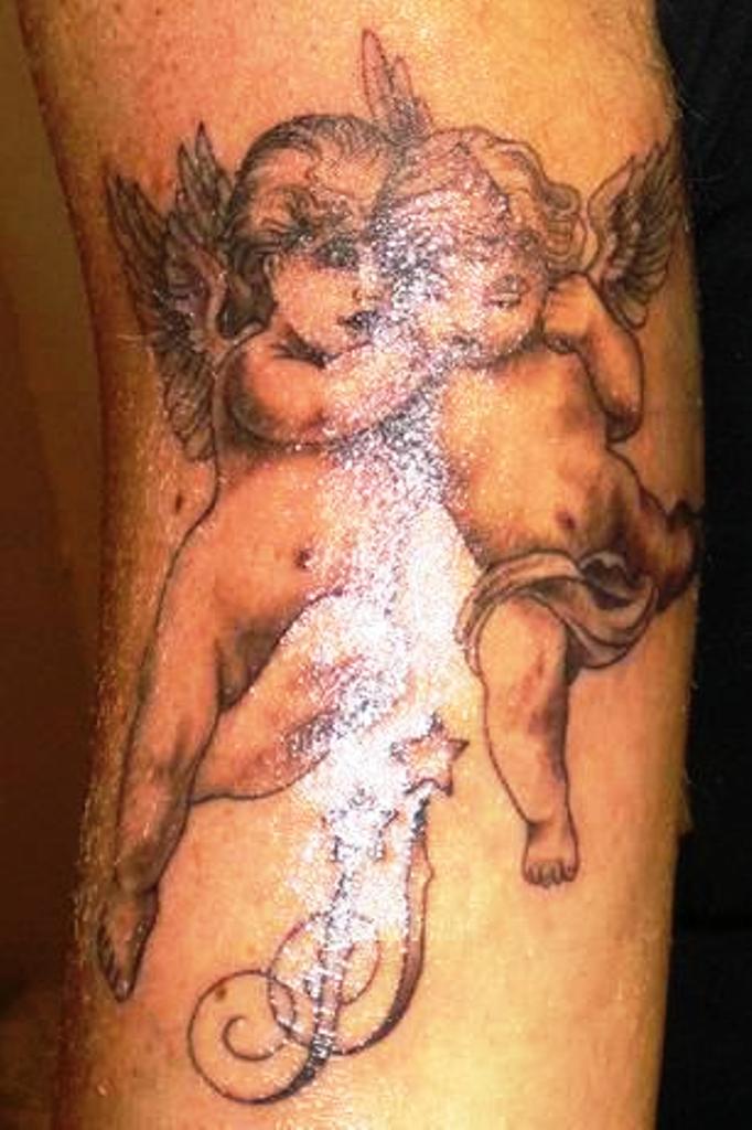 Inspirational Loving Cherubs Tattoo Design Represents Siblings Love