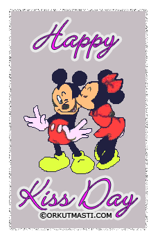 Mickey and minnie wishes Happy Kiss Day animated image