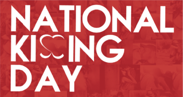 National Kissing Day white text on red