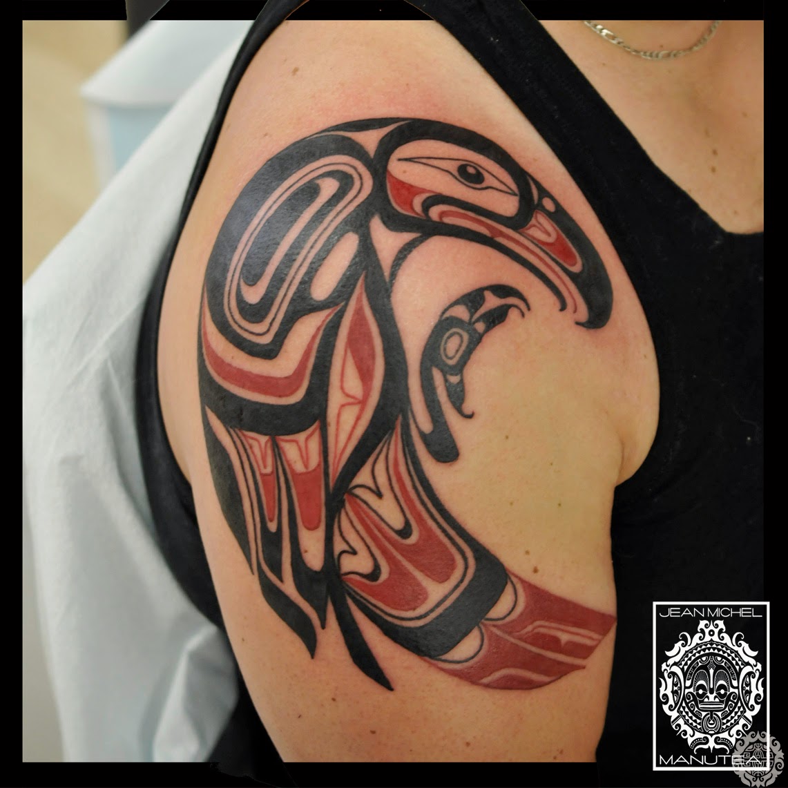 Native American Haida Eagle Tattoo On Shoulder By Jean Michel Manutea