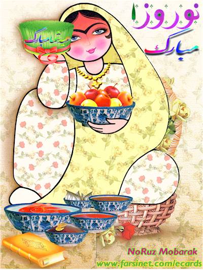 Persian woman wishing you happy Nowruz
